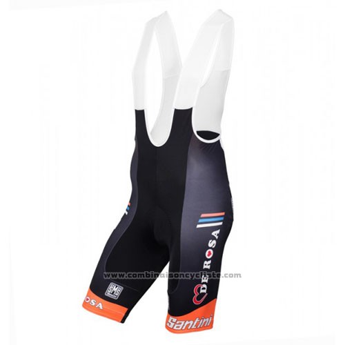 2016 Maillot Cyclisme De Rose Noir et Orange Manches Courtes et Cuissard
